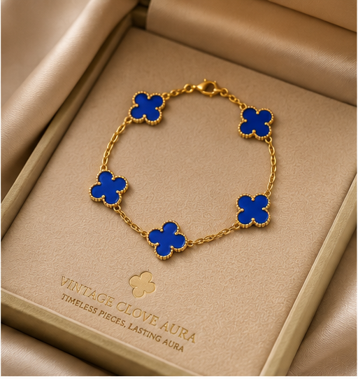 Blue Gold VCA 5 Clover Vintage Bracelet