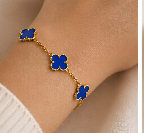 Blue Gold VCA 5 Clover Vintage Bracelet