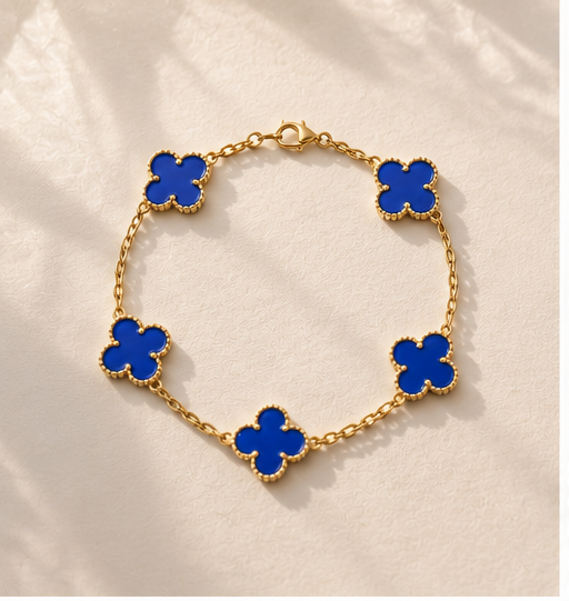 Blue Gold VCA 5 Clover Vintage Bracelet