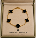 VCA 5 Clover Vintage Bracelet Black Gold