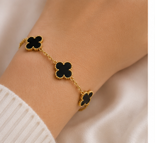 VCA 5 Clover Vintage Bracelet Black Gold