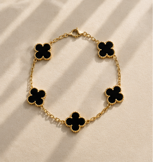 VCA 5 Clover Vintage Bracelet Black Gold