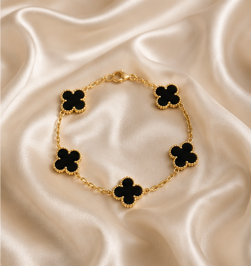 VCA 5 Clover Vintage Bracelet Black Gold