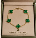 Malachite Green VCA 5 Clover Vintage Bracelet
