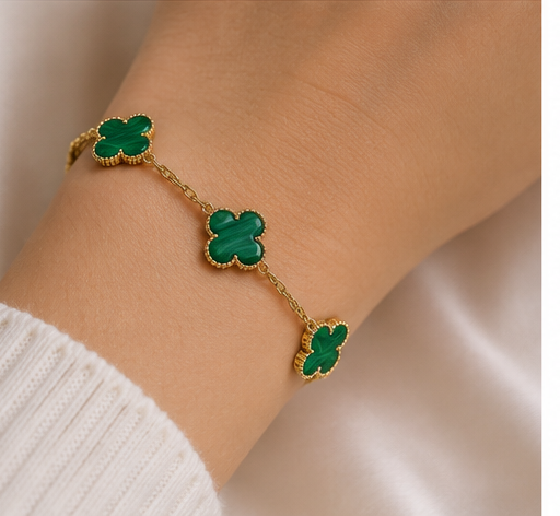 Malachite Green VCA 5 Clover Vintage Bracelet