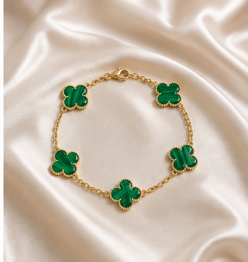 Malachite Green VCA 5 Clover Vintage Bracelet