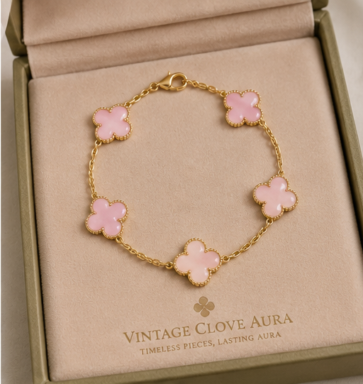 Pink Gold VCA 5 Clover Vintage Bracelet