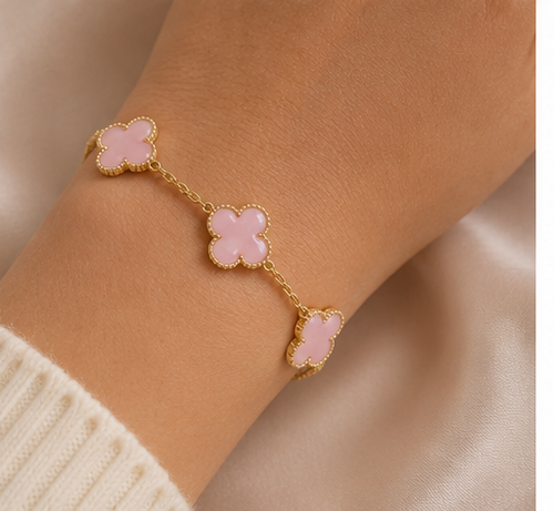 Pink Gold VCA 5 Clover Vintage Bracelet